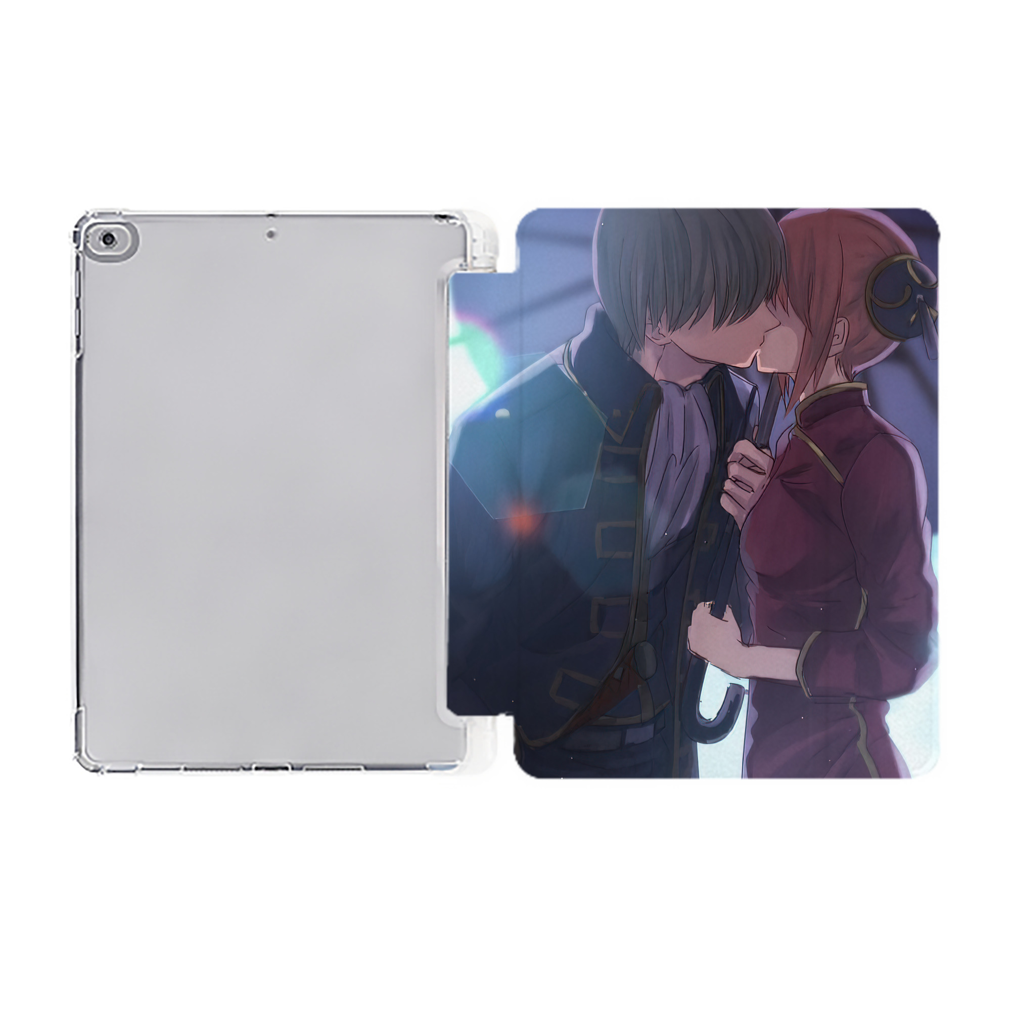 ぎんたま 坂田銀時（さかたぎんとき） 神楽 志村新八（しむら しんぱち） GINTAMA Sakata Gintoki Kagura Shimura Shinpachi IPad ケース ペン収納付き 三つ折りスタンド PUレザー×シリコン 対応機種9.5/10.5/10.9インチ